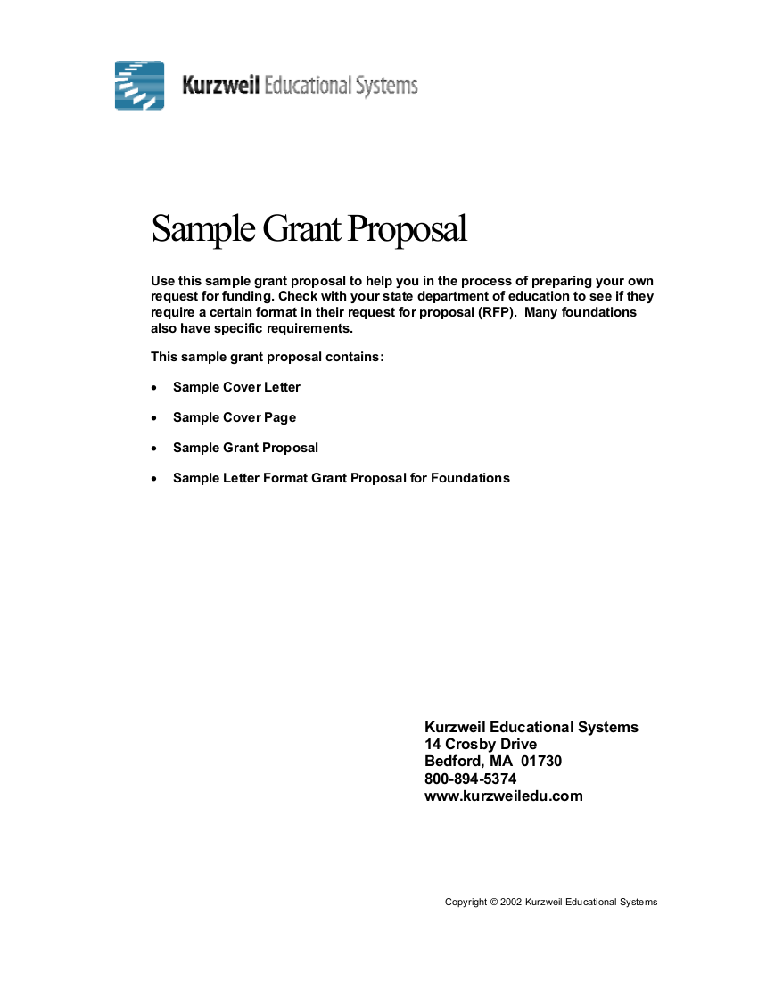sample of a business grant proposal