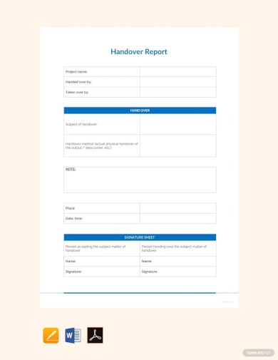 Sample Handover Report