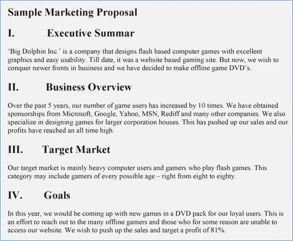 sample proposal for market research