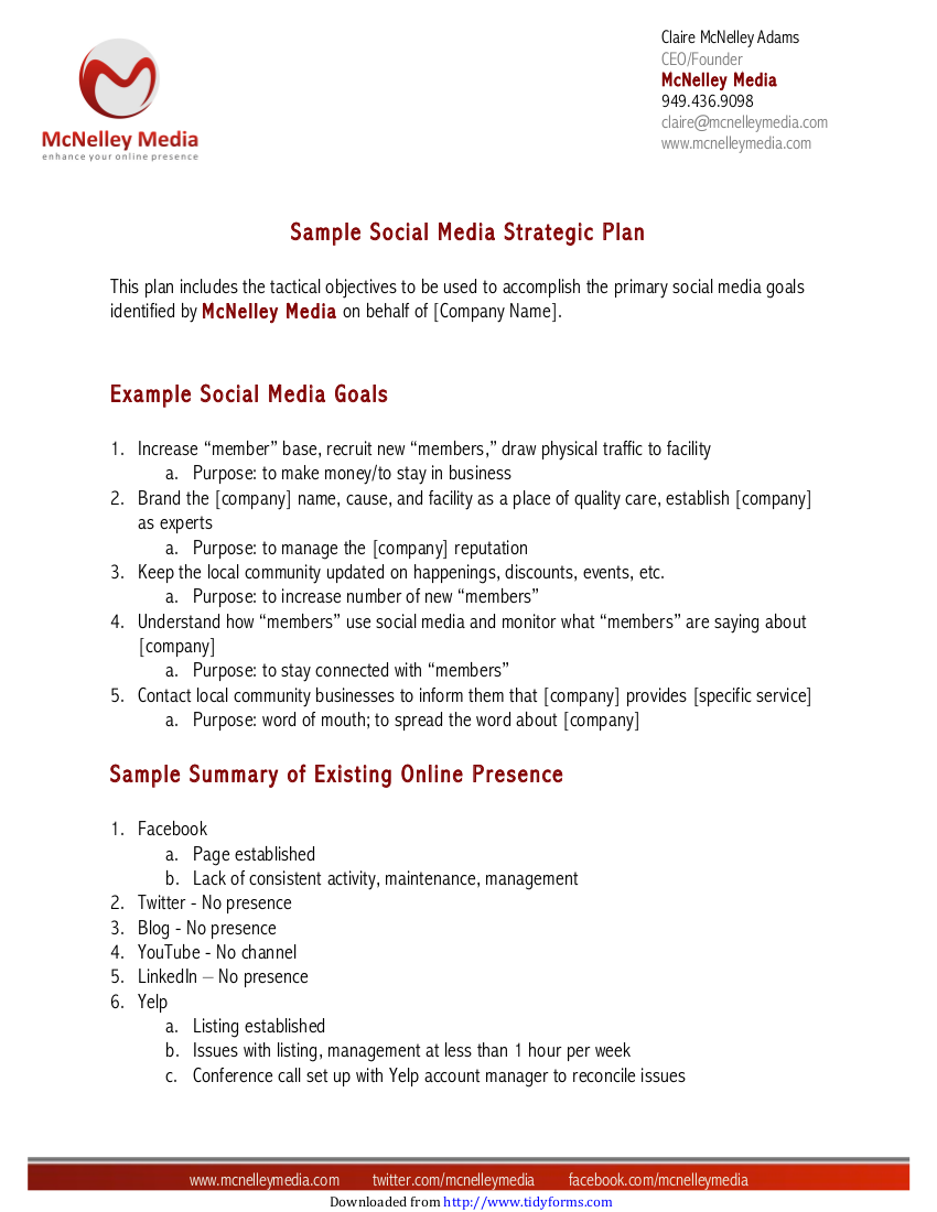 Social Media Marketing Business Plan - 16+ Examples, Format, Pdf | Examples