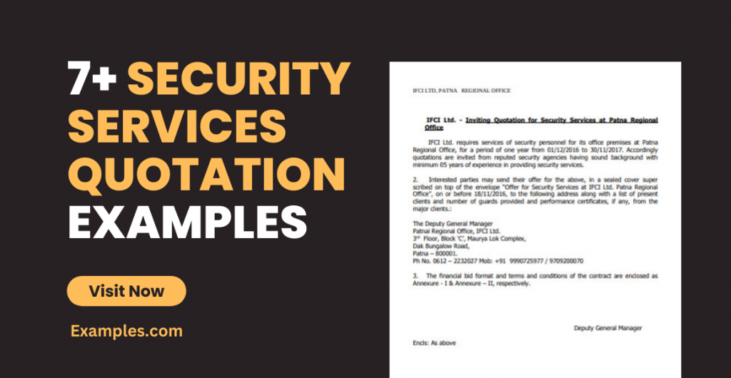 Security Services Quotation Examples