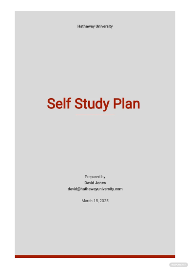 self study plan template