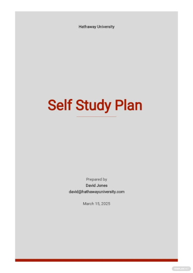 Self Study Plan Template