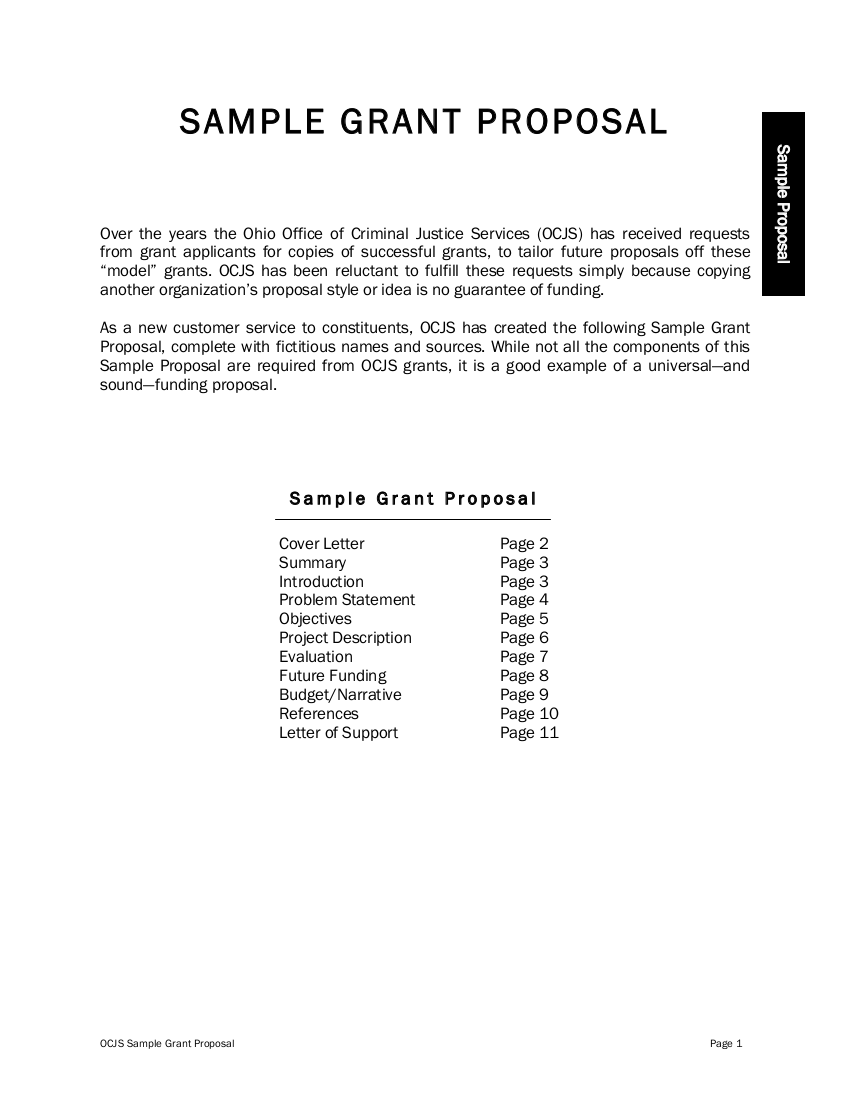 simple sample grant proposal
