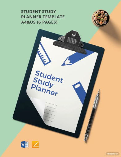 simple student study planner template