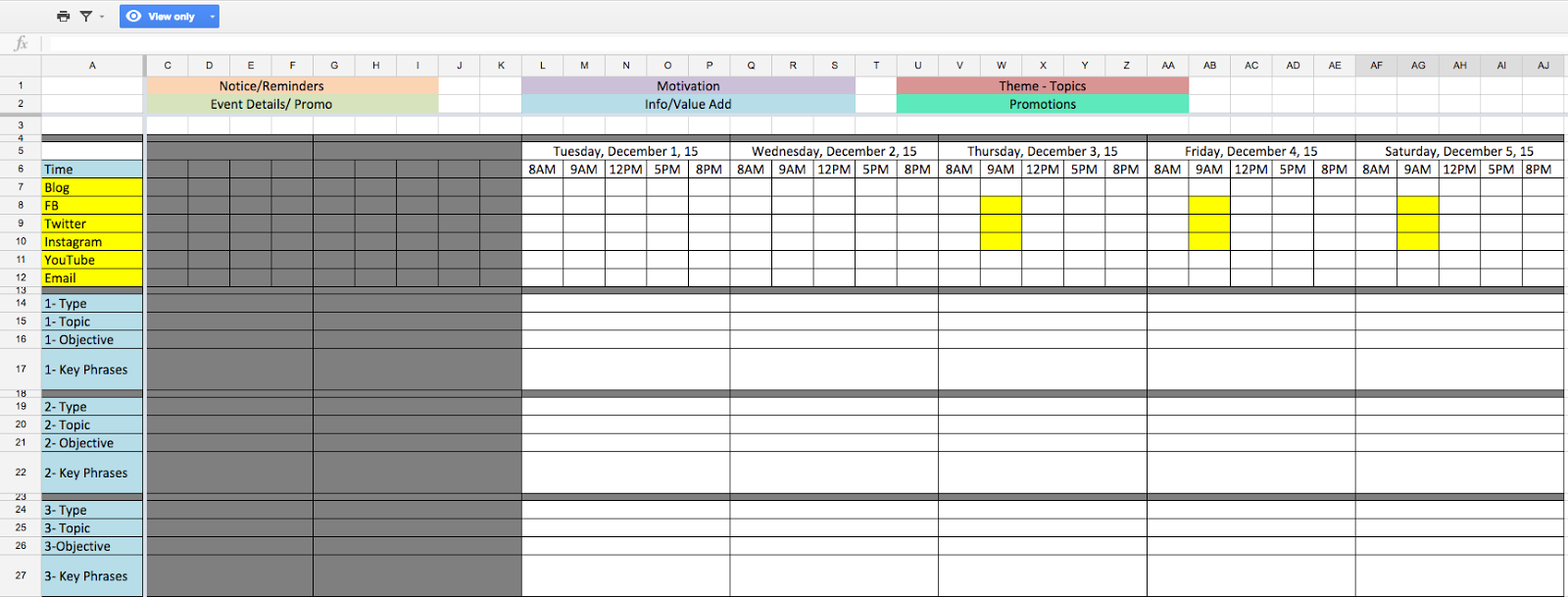 Social Media Content Calendar Plan