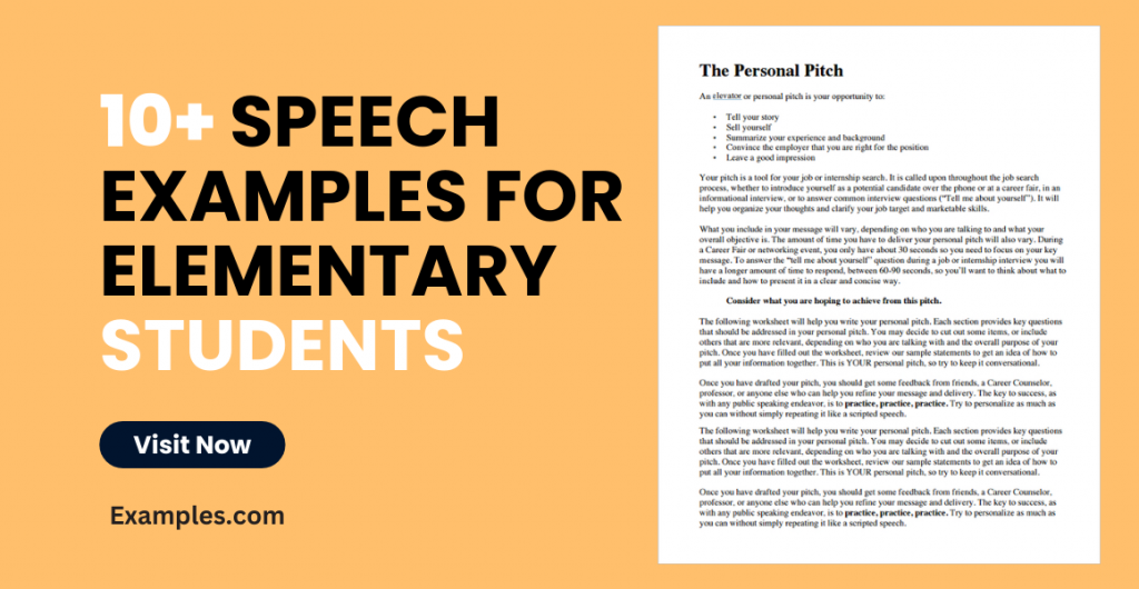 Speech Examples for Elementary Students