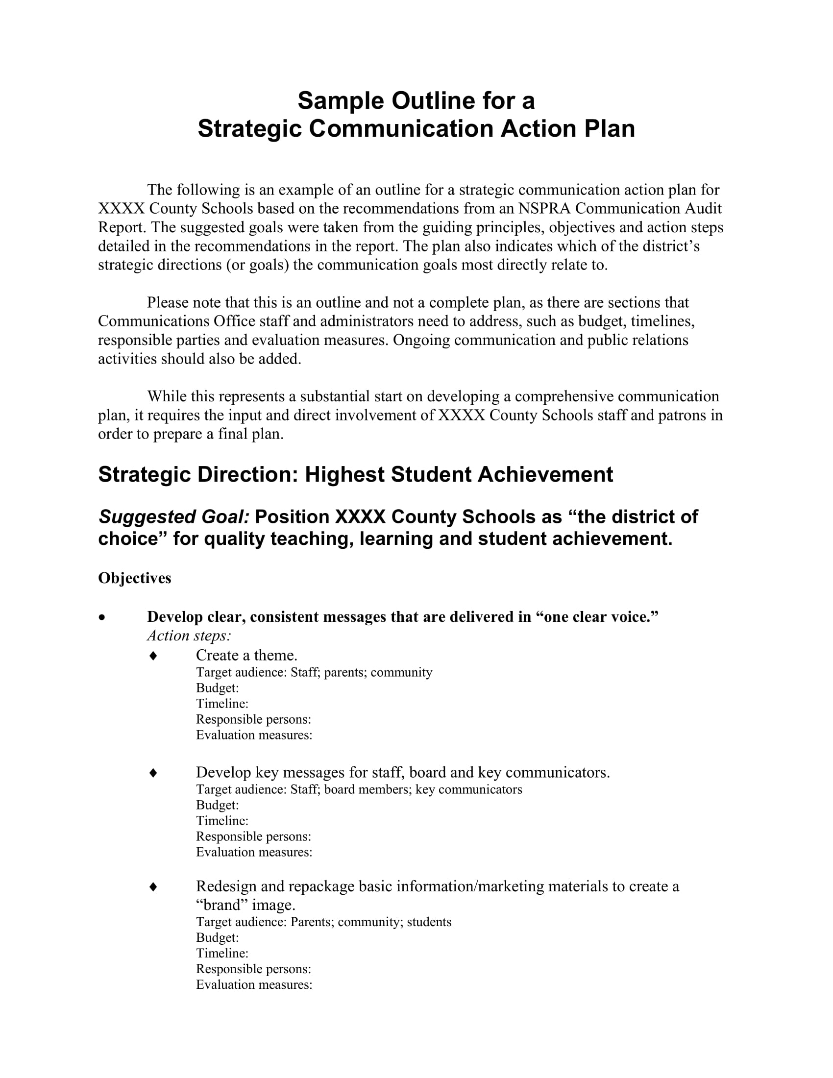 13 Printable Strategic Action Plan Examples Pdf Word Examples 8167