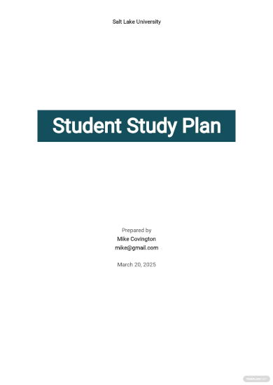 student study plan template