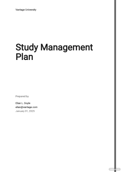 study management plan template