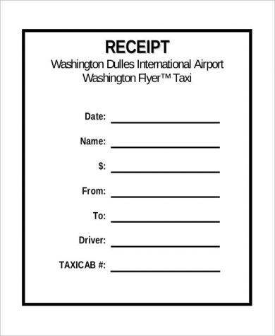 taxi bill receipt example1