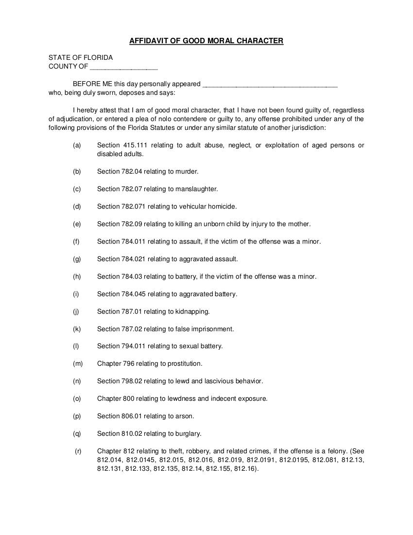 Affidavit of Character 12+ Examples, Format, Pdf Examples