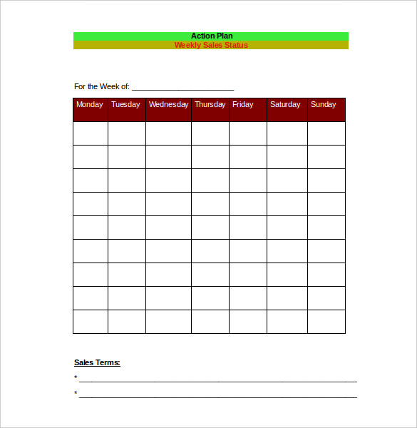 Weekly Sales Plan 9 Examples Format Pdf Examples