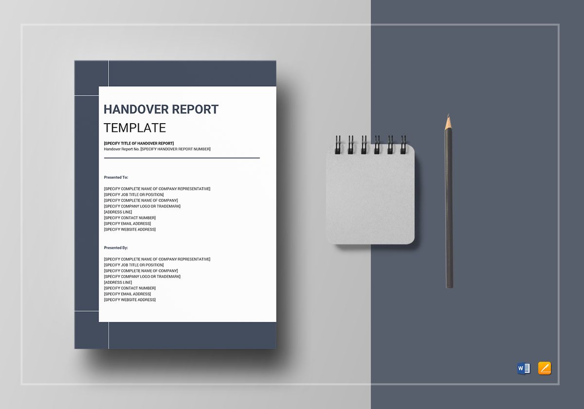 handover report template MOCKUP