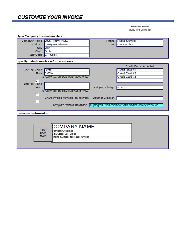 creating invoices with excel