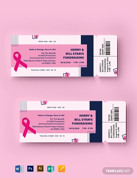 aids fundraising event ticket template