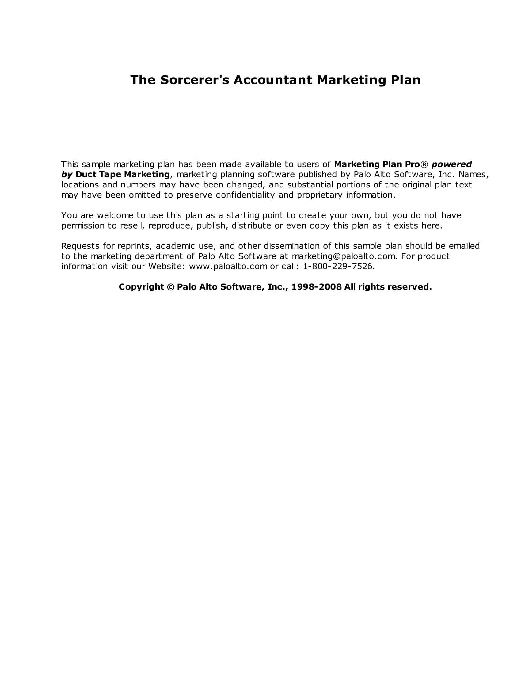 accountant marketing plan format example 01