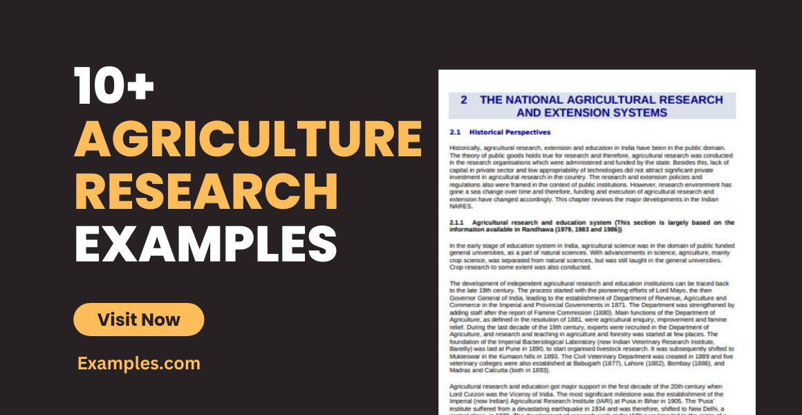 Agriculture Research Examples