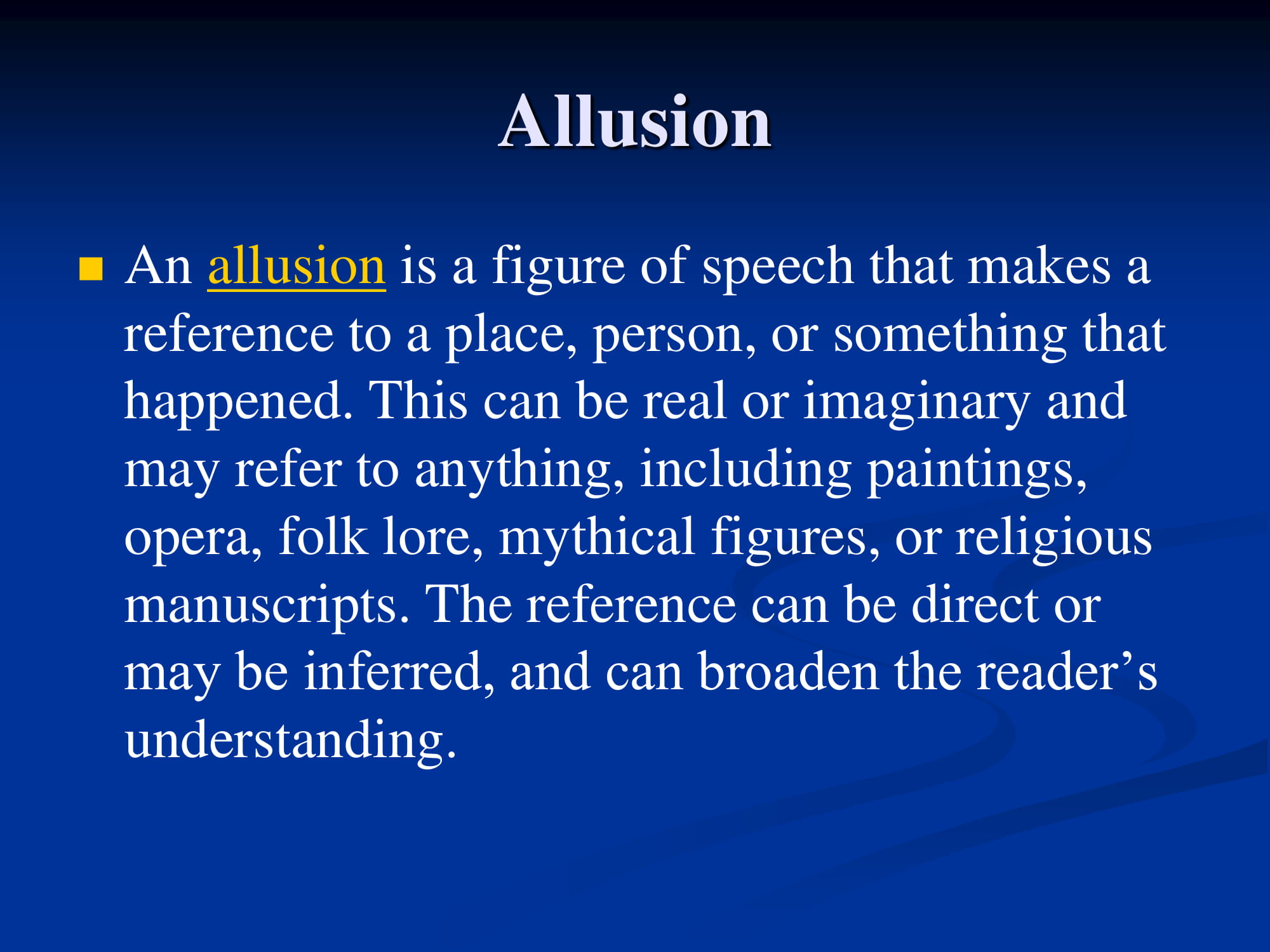 example of allusion in creative writing