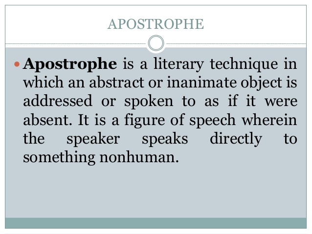 apostrophe figure of speech examples