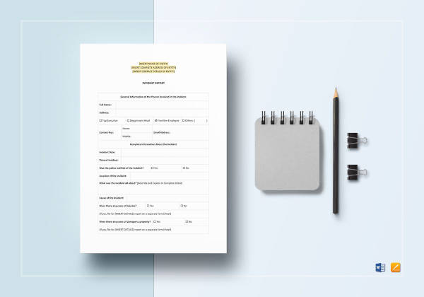 Blank Incident Report Template