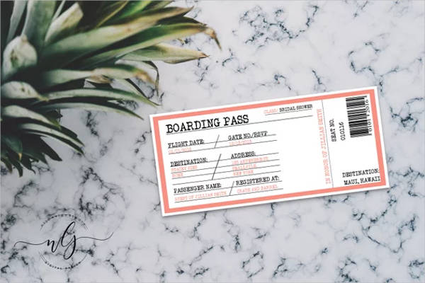 10 Bridal Shower Boarding Pass Ticket Designs Examples Psd