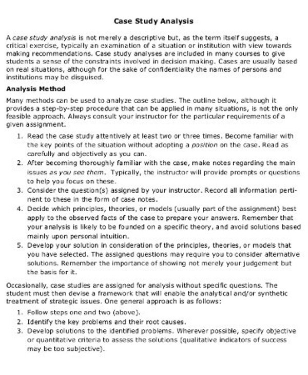9+ Case Analysis Examples - PDF, Word | Examples