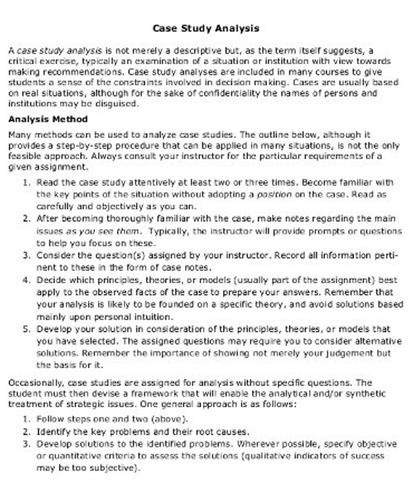 analysis of a case study example