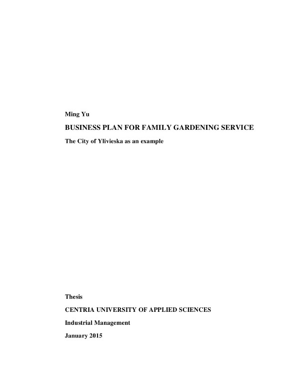 Business Plan for Family Gardening Service Discussion Flow Example