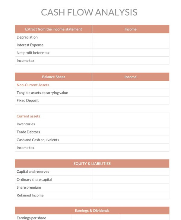 cash flow analysis template pdf