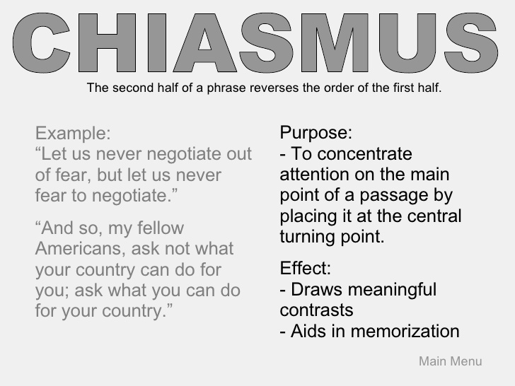 Chiasmus Examples and Purpose