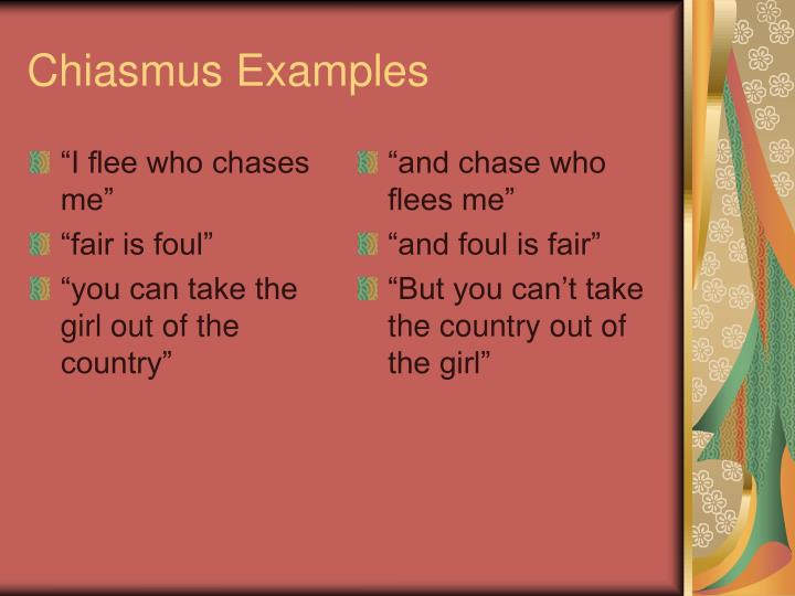 Chiasmus Examples