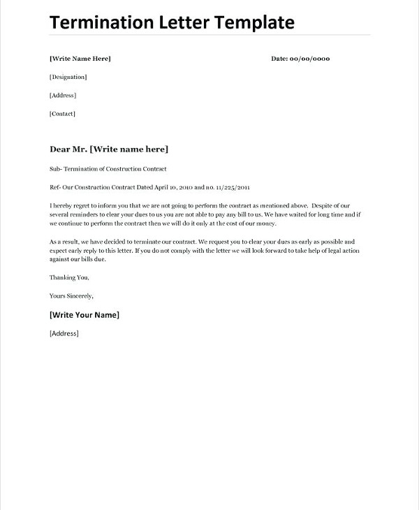 construction contract termination letter example1