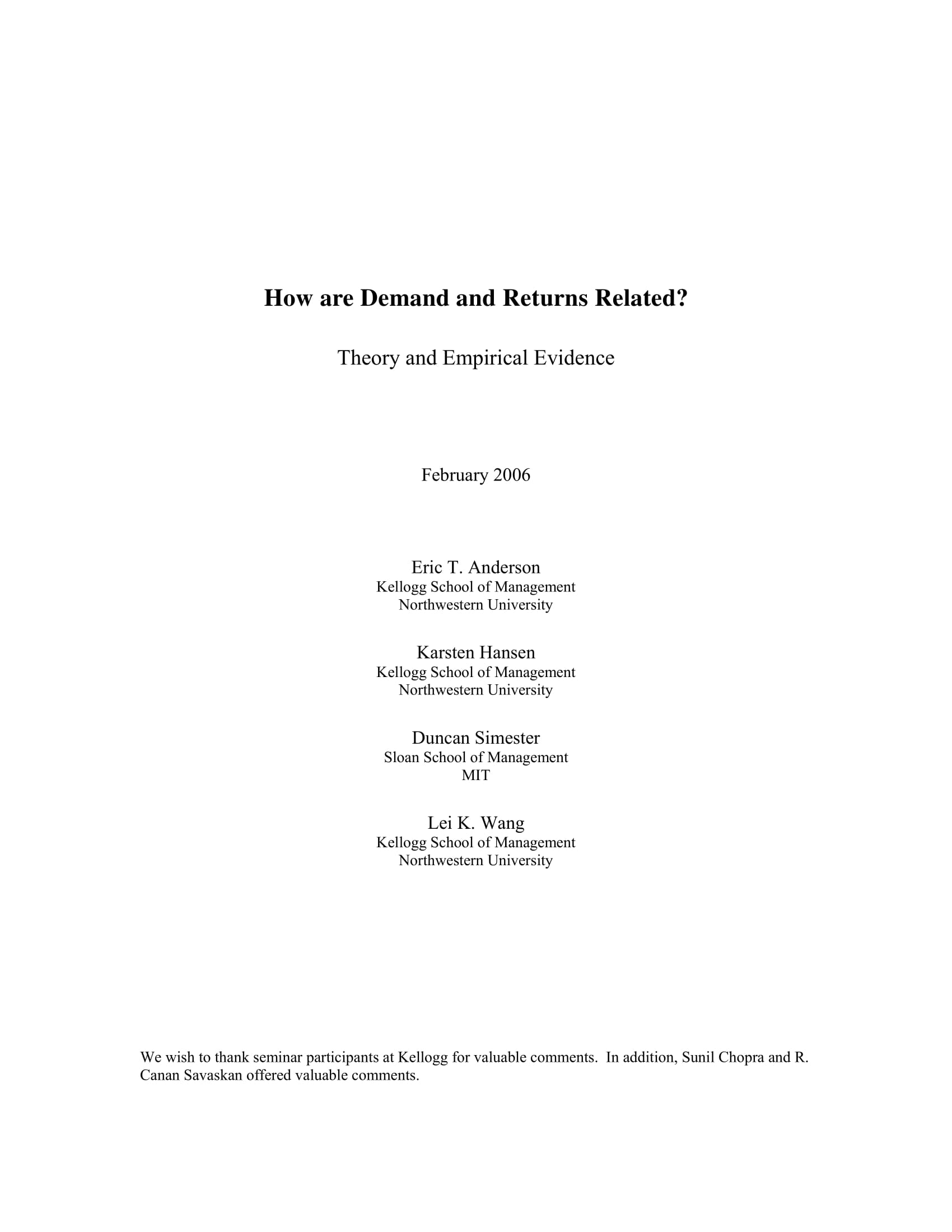 customer demand and return analysis report example 01