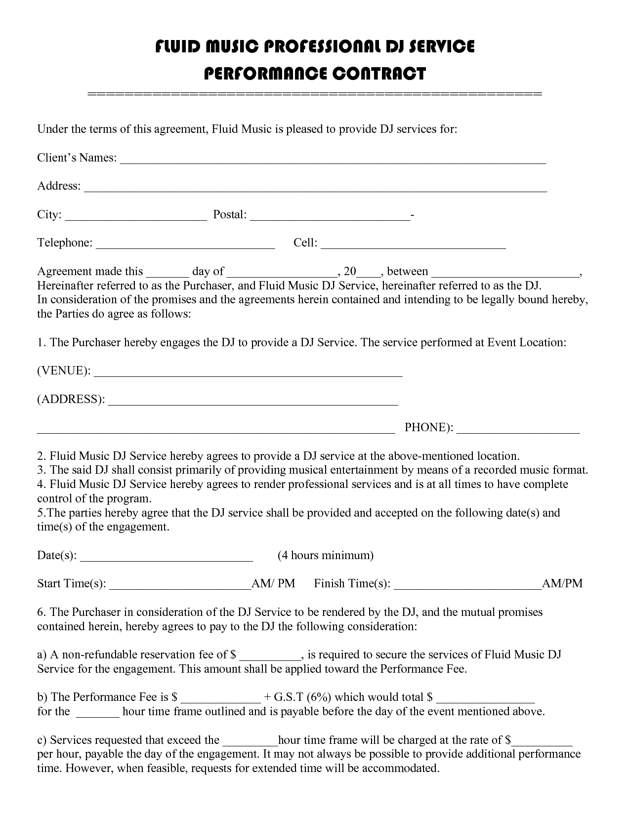 Individual Performance Agreement Template