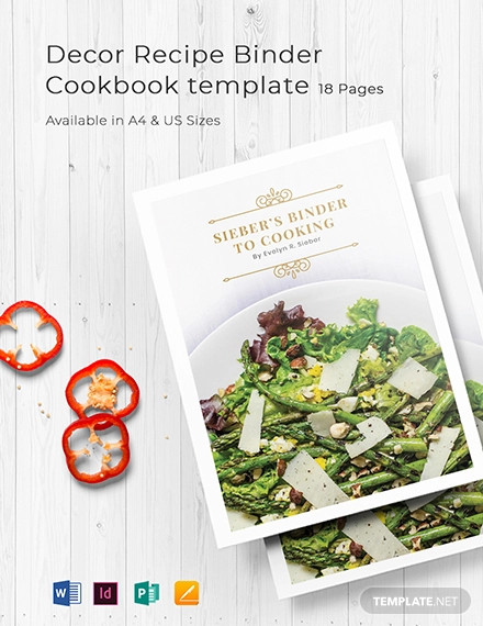 decor recipe binder cookbook template