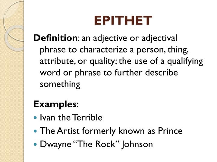 Definition and Examples of Epithet