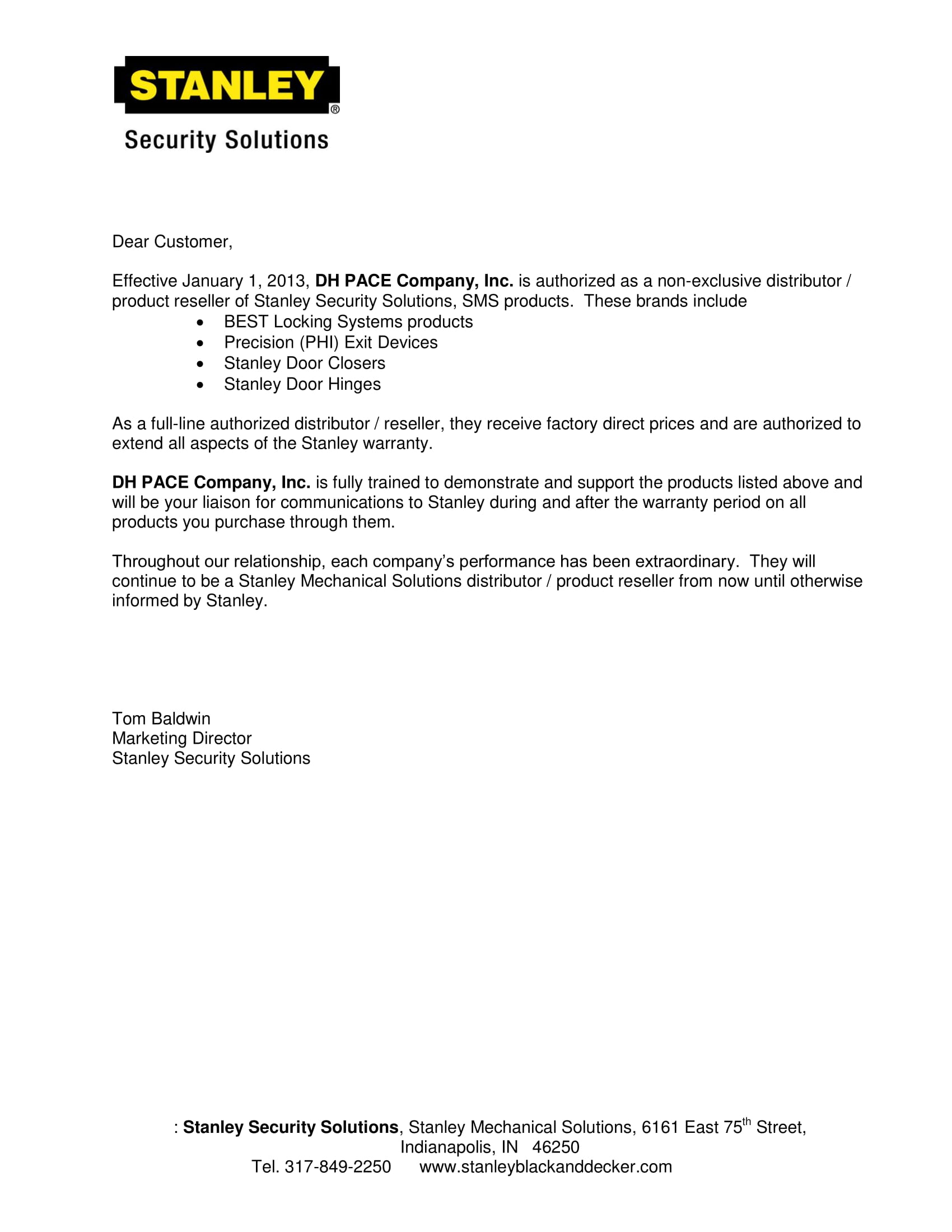 Distributor Authorization Letter