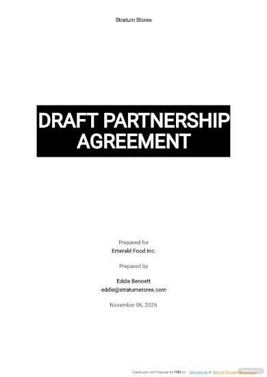 Draft Partnership Agreement Template