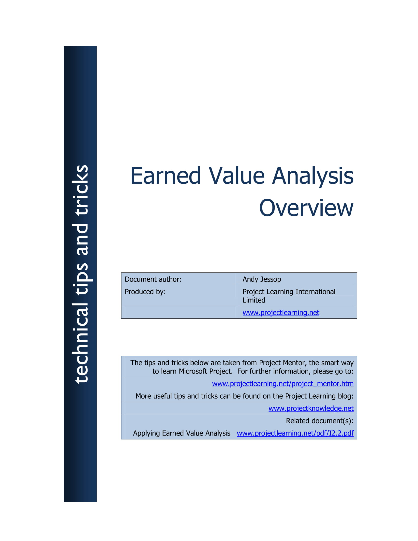 earned value analysis overview example 01