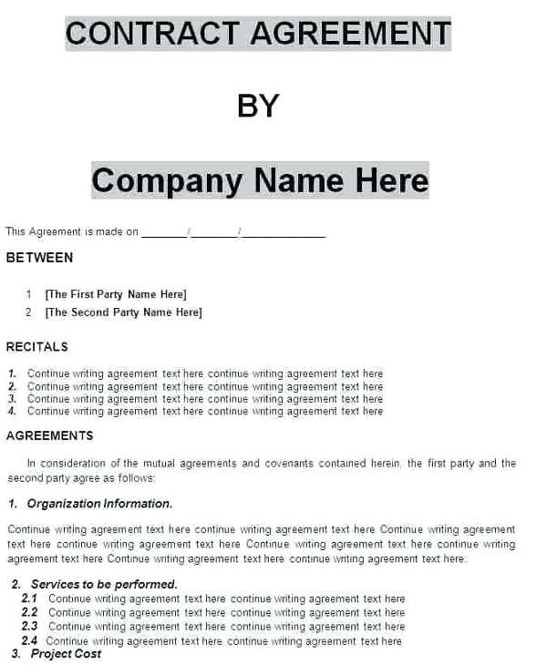 efficient business management contract template example1