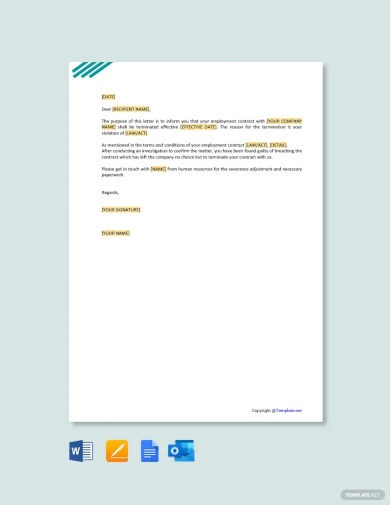 employment contract termination letter template