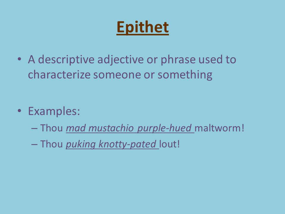 Epithets