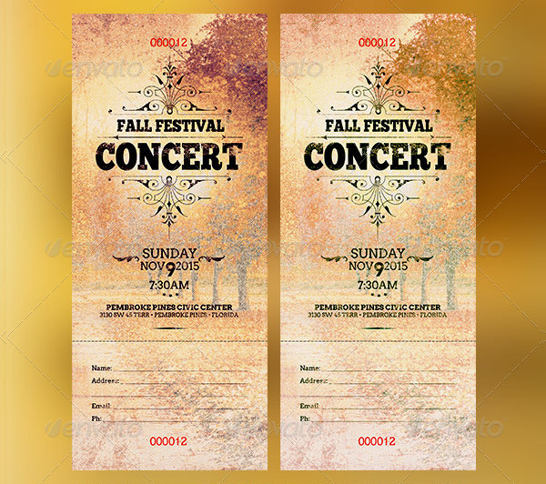 fall festival concert ticket template