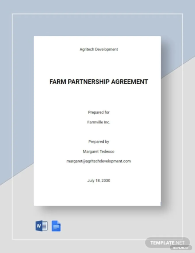 farm partnership agreement template