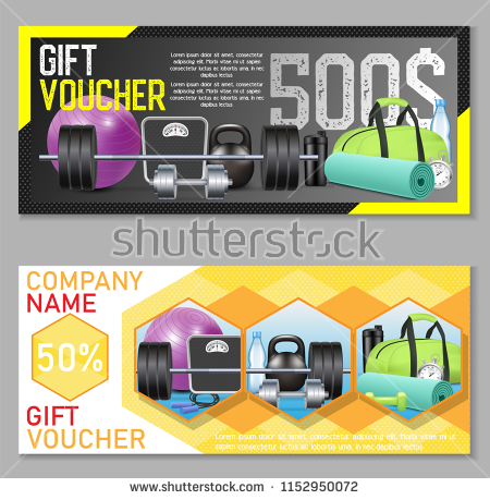 Fitness Gift Coupon Template Set Example