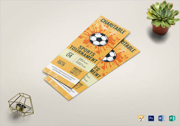 Football Tournament Ticket Template 600