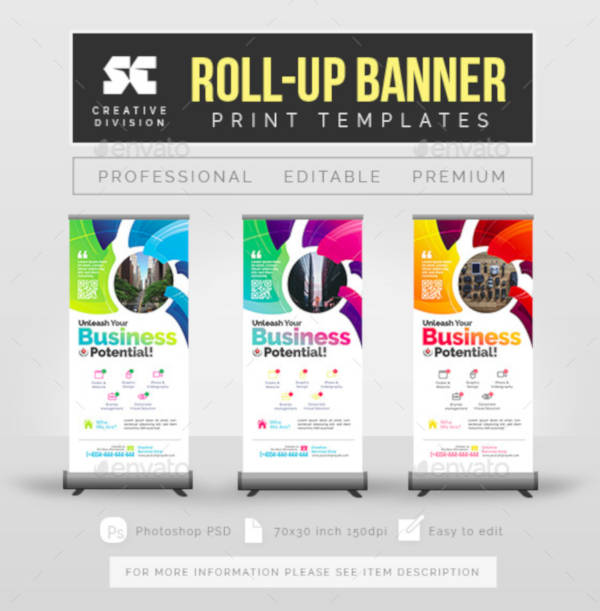 formal business roll up banner example