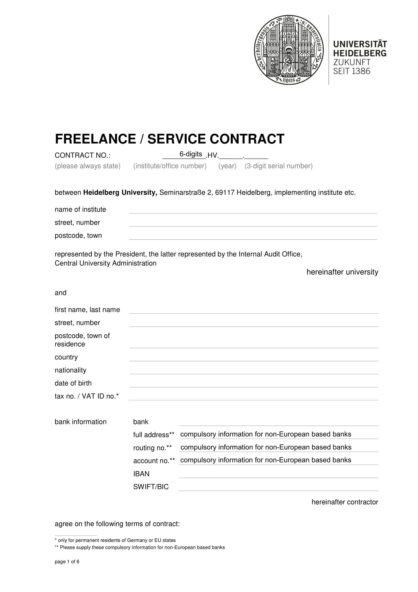 Freelance or Service Contract For Different Kinds of Developers Template Example 1