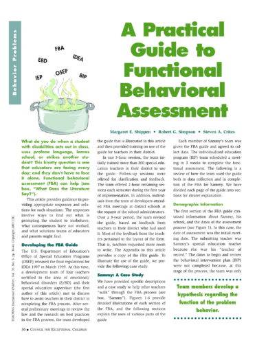 10 Functional Behavioral Analysis Examples - PDF